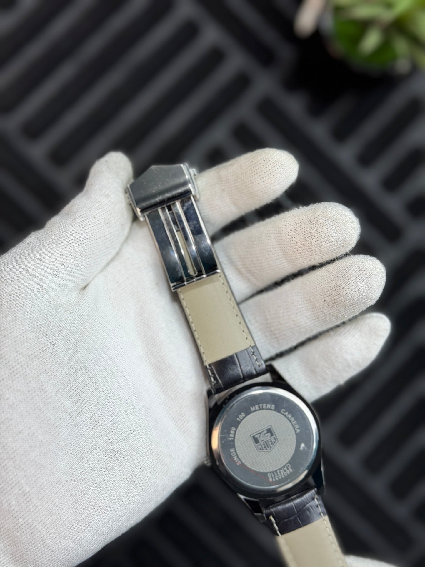 Carrera Leather Strap Men's Watch - Full Black