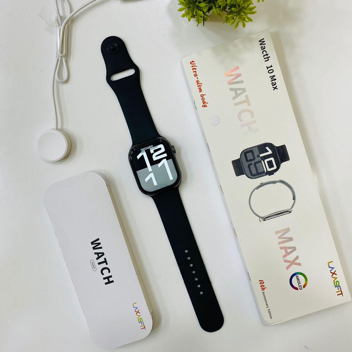 Watch 10 Max Always-On Display Smartwatch (Black)