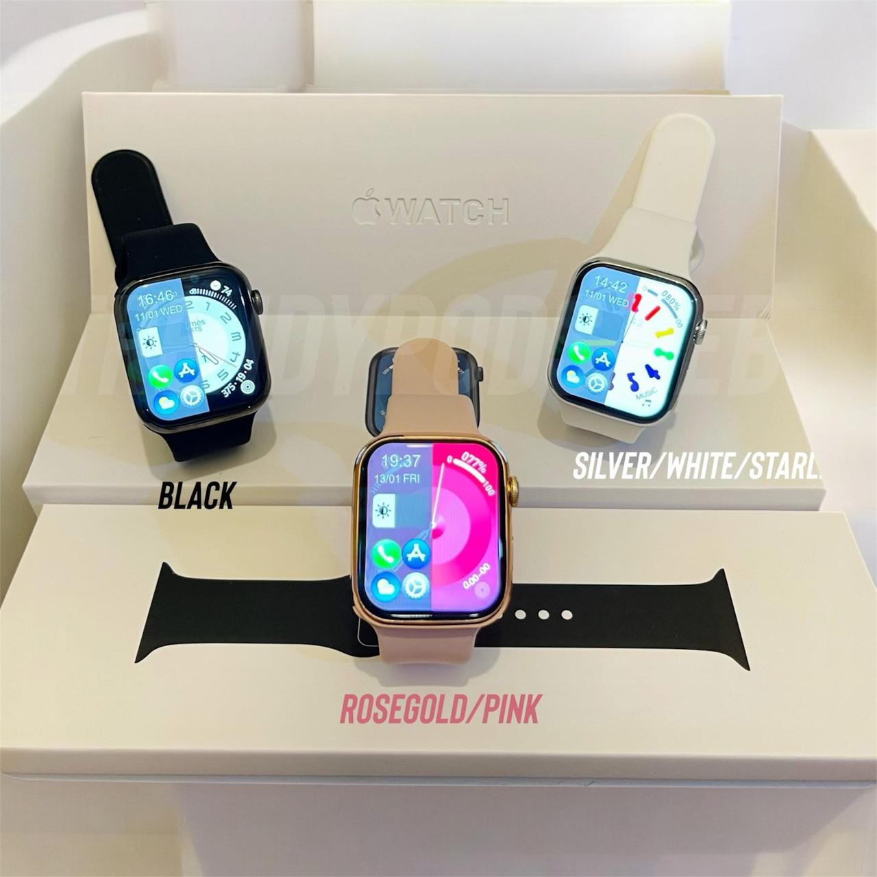 Apple logo watch series 9 Black with Magnetic Chain