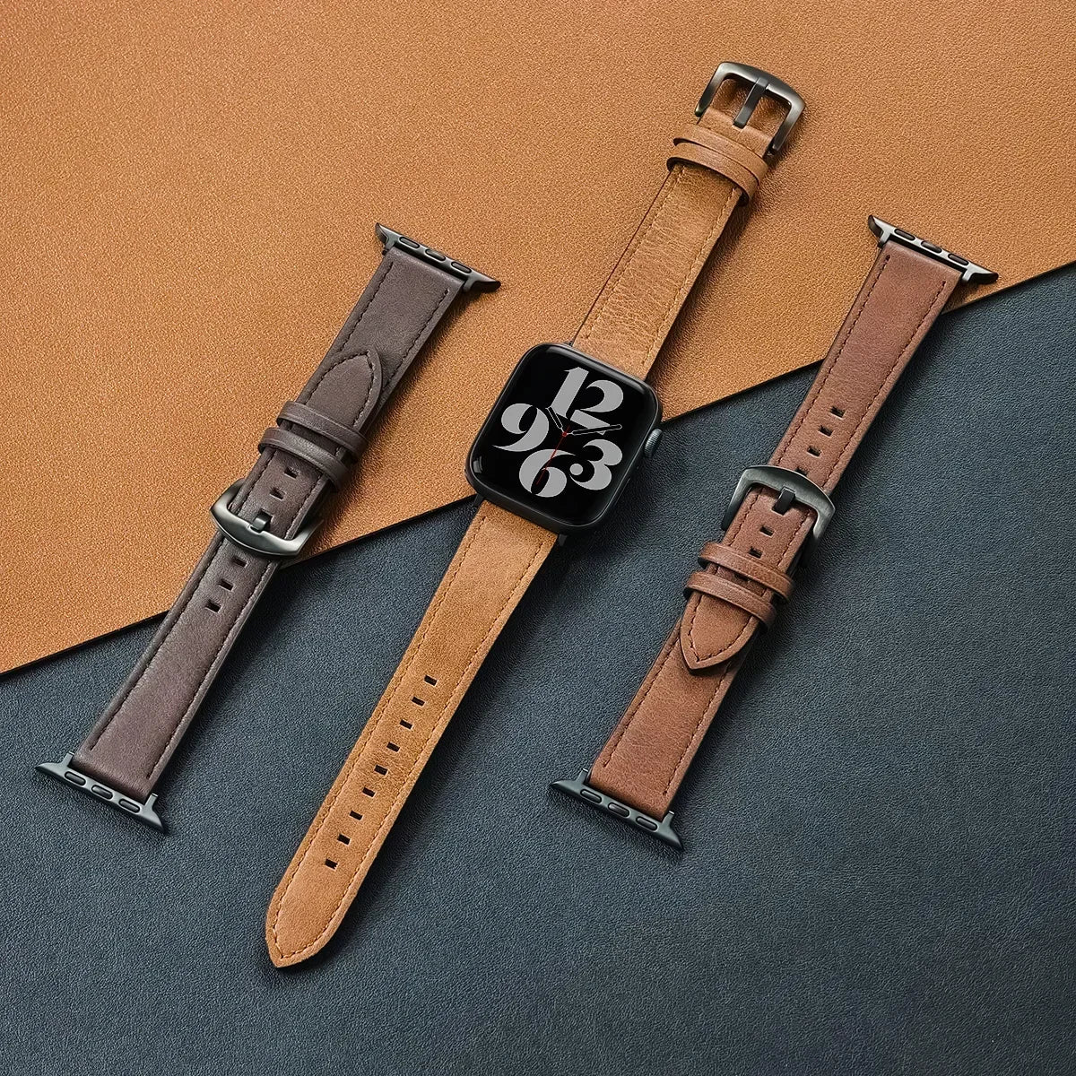 Kalfsleren horlogeband voor Apple Watch-band