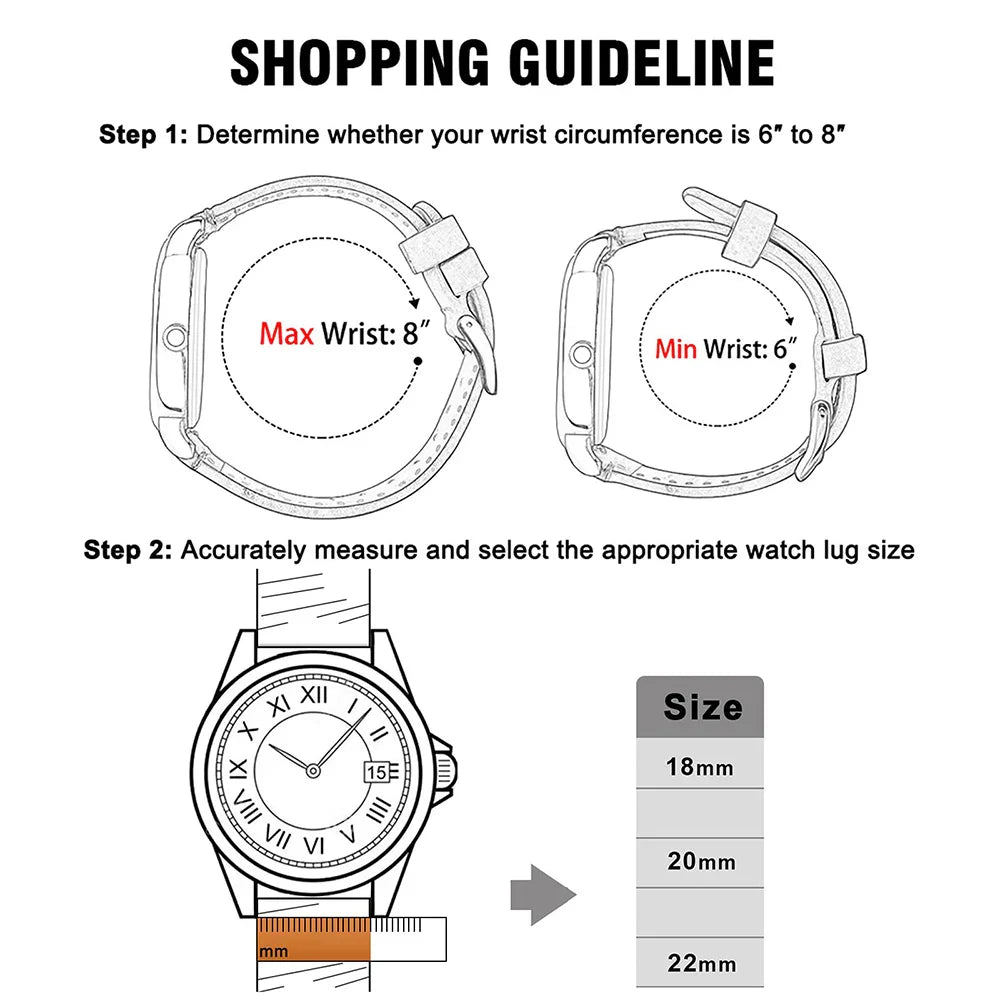 Top Grain Genuine Leather Watch Band