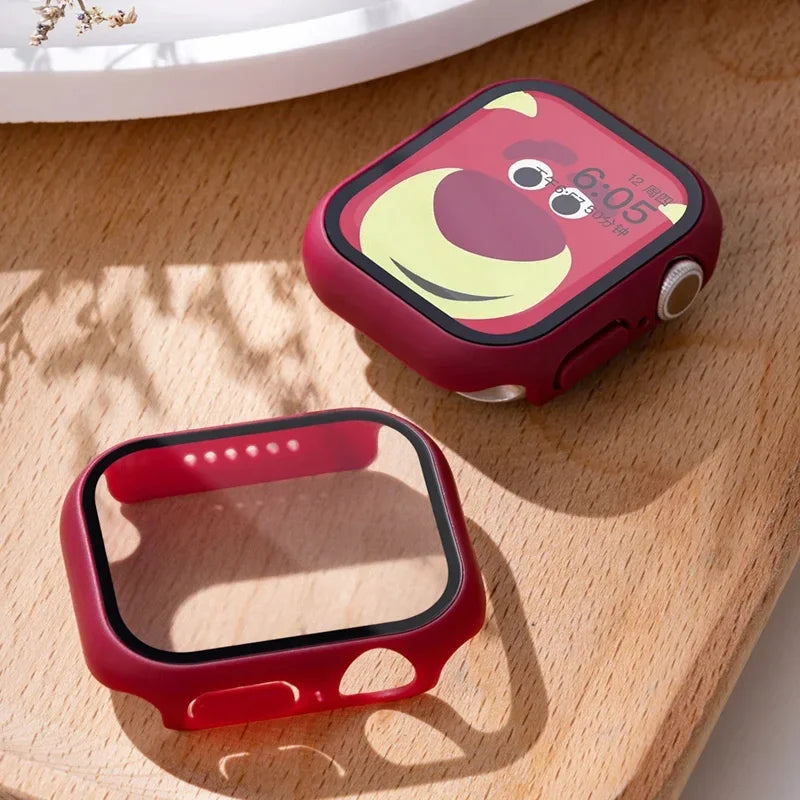 Tempered Glass+Cover For Apple watch Case