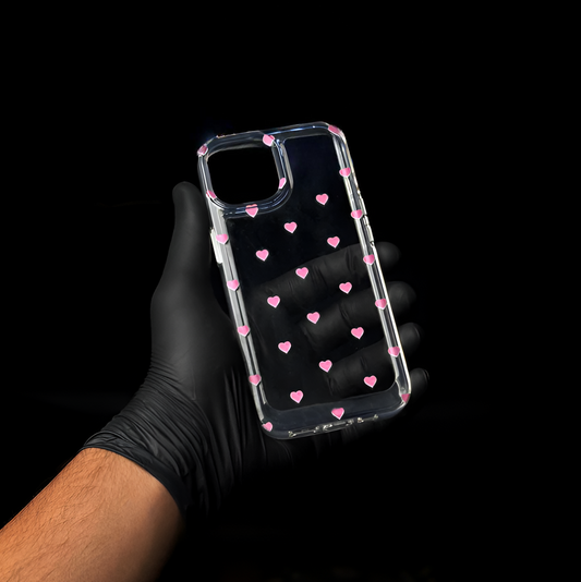 Small Hearts Clear Acrylic Case