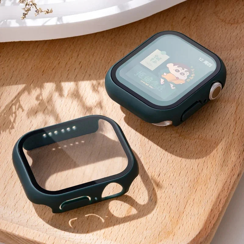 Tempered Glass+Cover For Apple watch Case