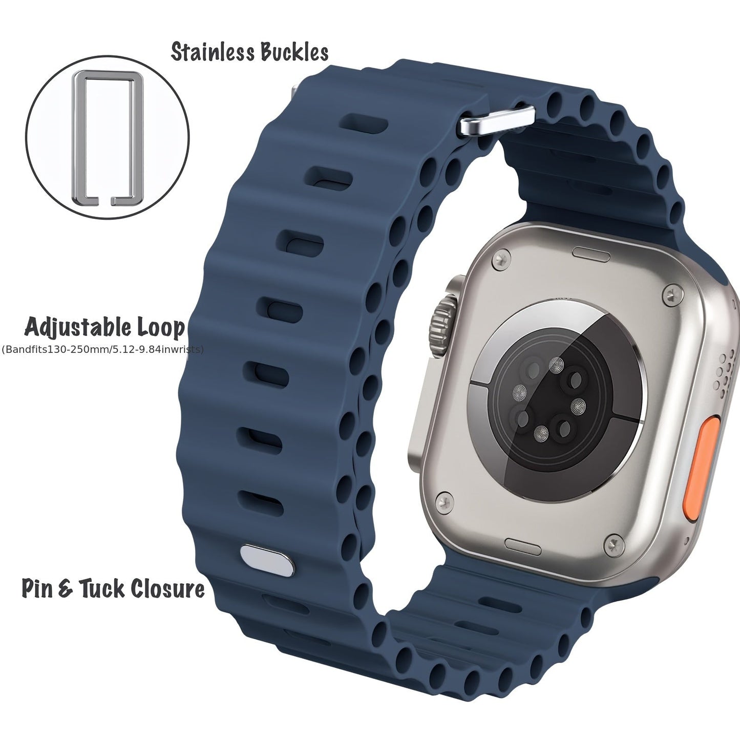 6-Pack Sport Silicone Bands Compatible with Apple Watch Series
