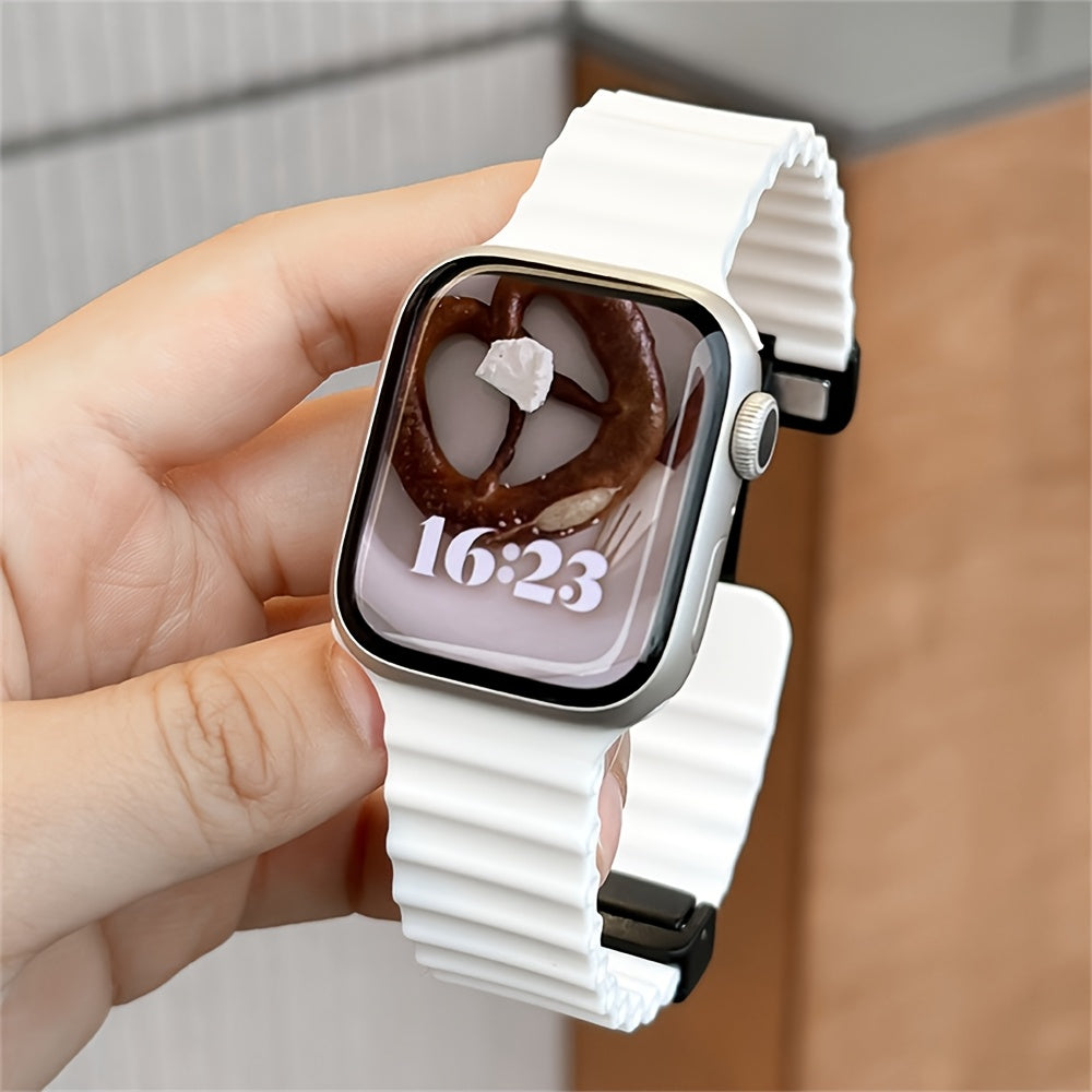 Breathable Silicone Sport Strap with Magnetic Buckle for Apple Watch